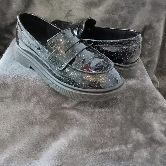 Art Class Celia Glitter Slip-On Loafers Black Onyx - Girls Size 3 - Picture 2 of 16